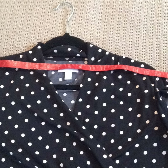 Blk/Wht polka Dot Charter Club MP Polyester top - Picture 7 of 8